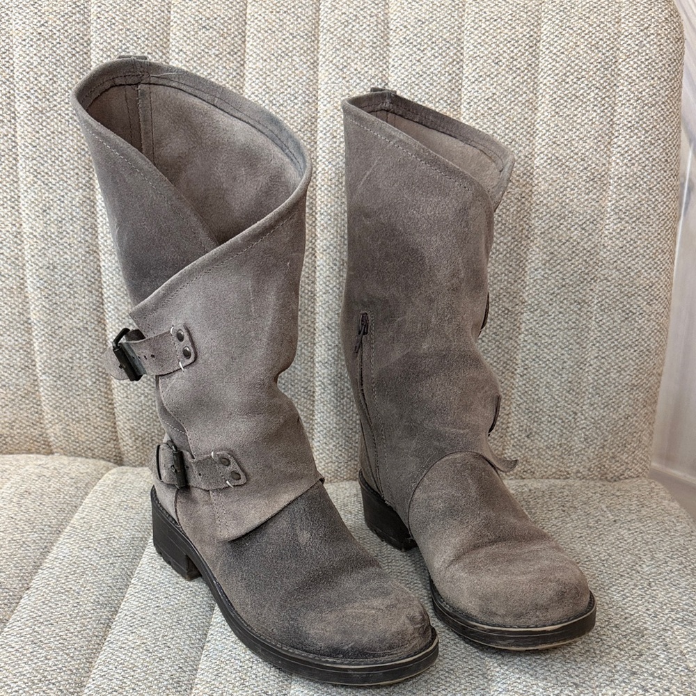 COOLWAY Gray Leather Women's Boots, sz 40 (~ 9.5 US women's) - Picture 3 of 12